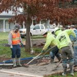 students on the job site