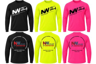 NWCOC Logo Long Sleeve TShirts in black, orange, and safety green
